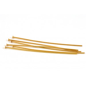 HEADPINS, 25MM GOLD PLATED (PACK OF 25)